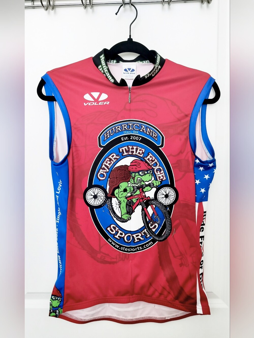 Voler Over The Edge Sports Women's M Cycling Jersey Sleeveless Red Blue USA